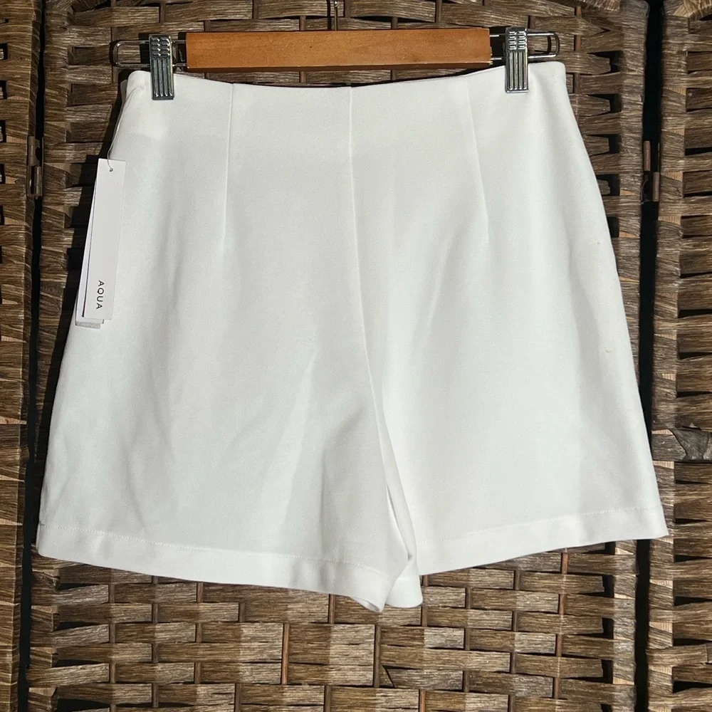 White Mini Skirt with Side Slit